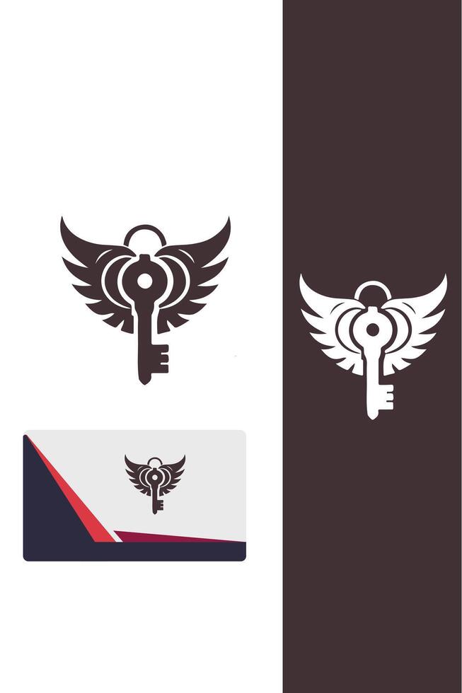 Winged Passage way Key Wings Logo vector