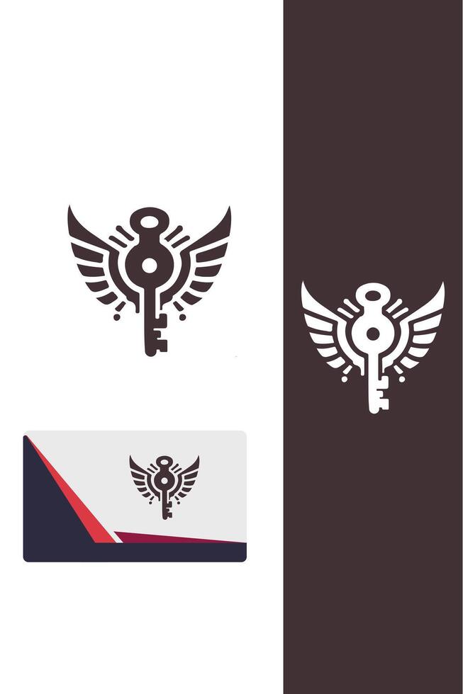 Air Unlock Key Wings Logo vector