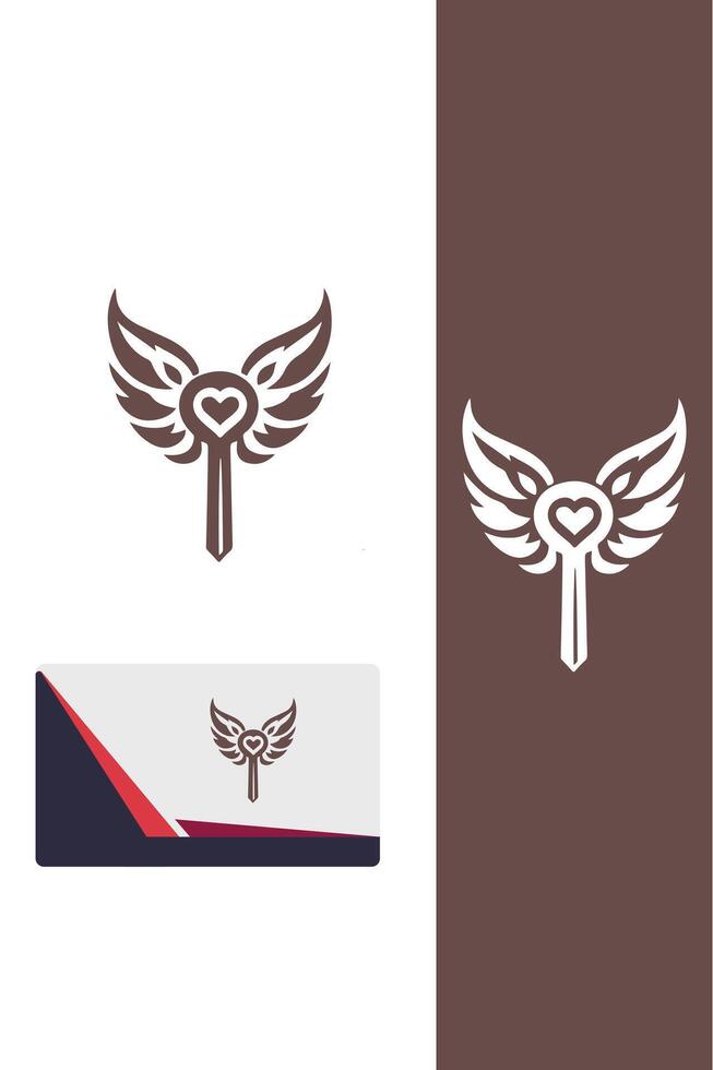 Winged Gateway Key Logo vector