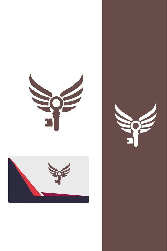 Heavenly Unlock Key Wings Logo vector