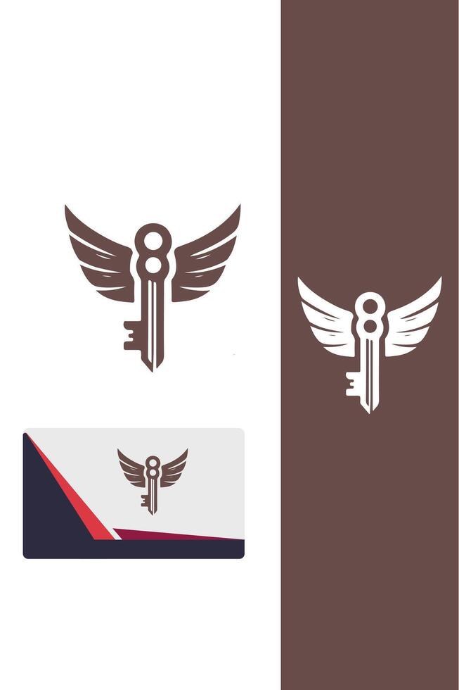 The Unlocking Key Wings Logo vector