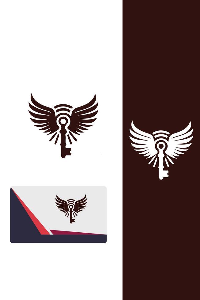 Sky Key Wings Logo Design vector