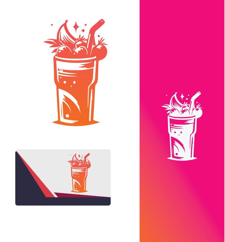 Vivid Vibes smoothie drink logo vector