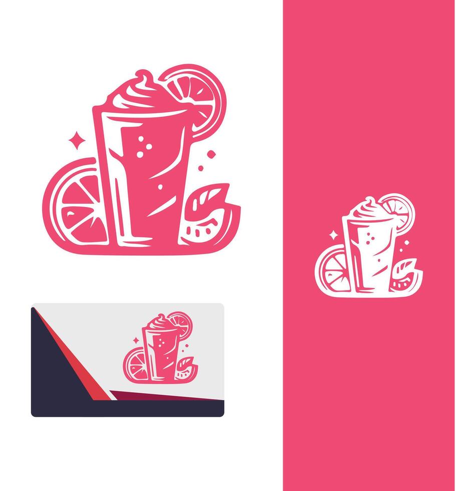 Fresh Squeeze smoothie drink logo vector
