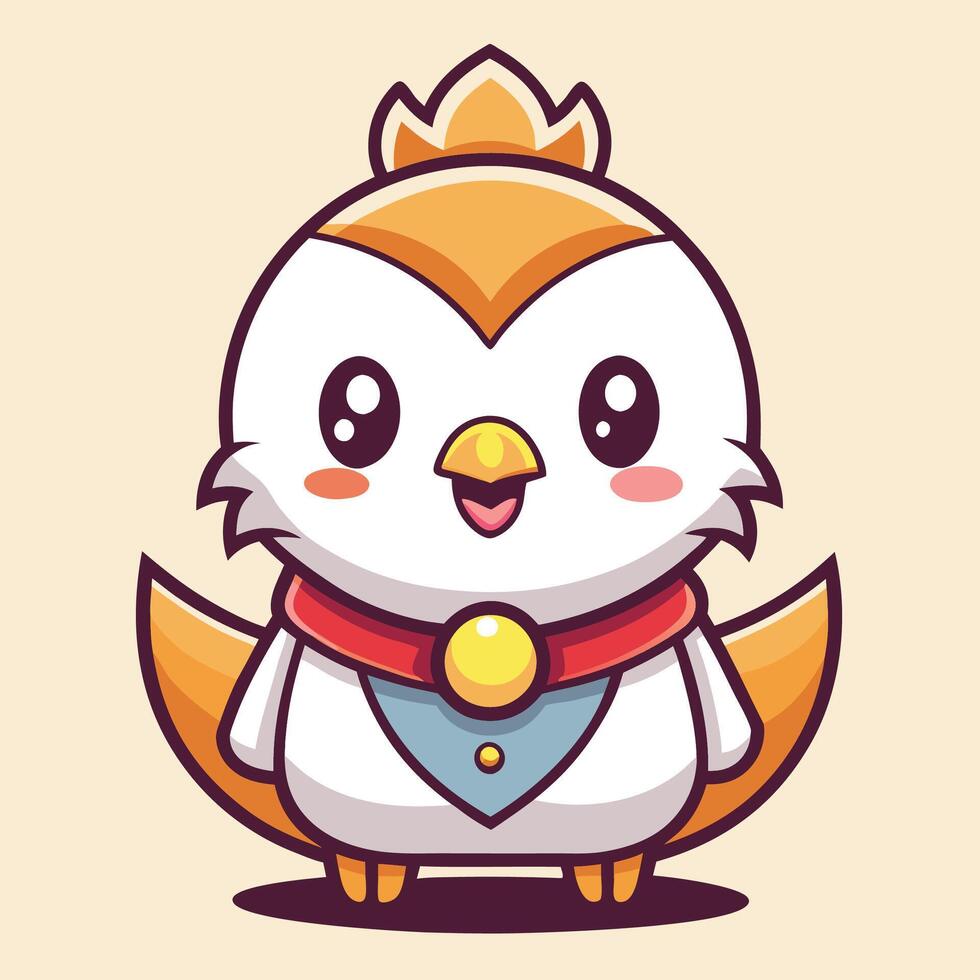 a cartoon bird with a crown on its head vector