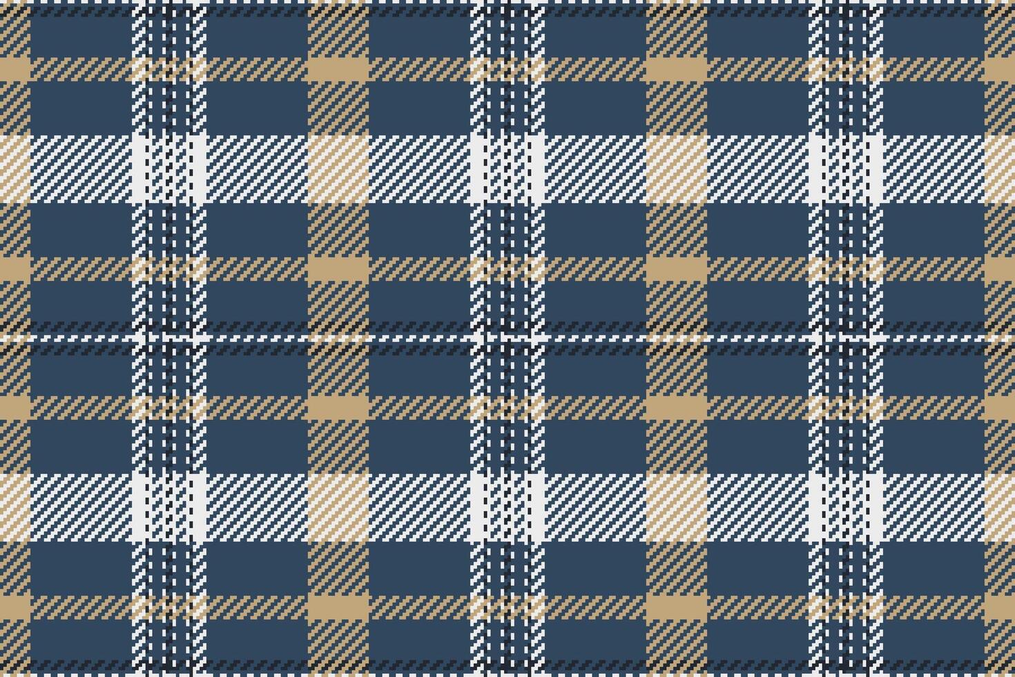 Elegant navy, beige, and white plaid pattern. Perfect for textile design, website backgrounds, or autumnal projects. vector