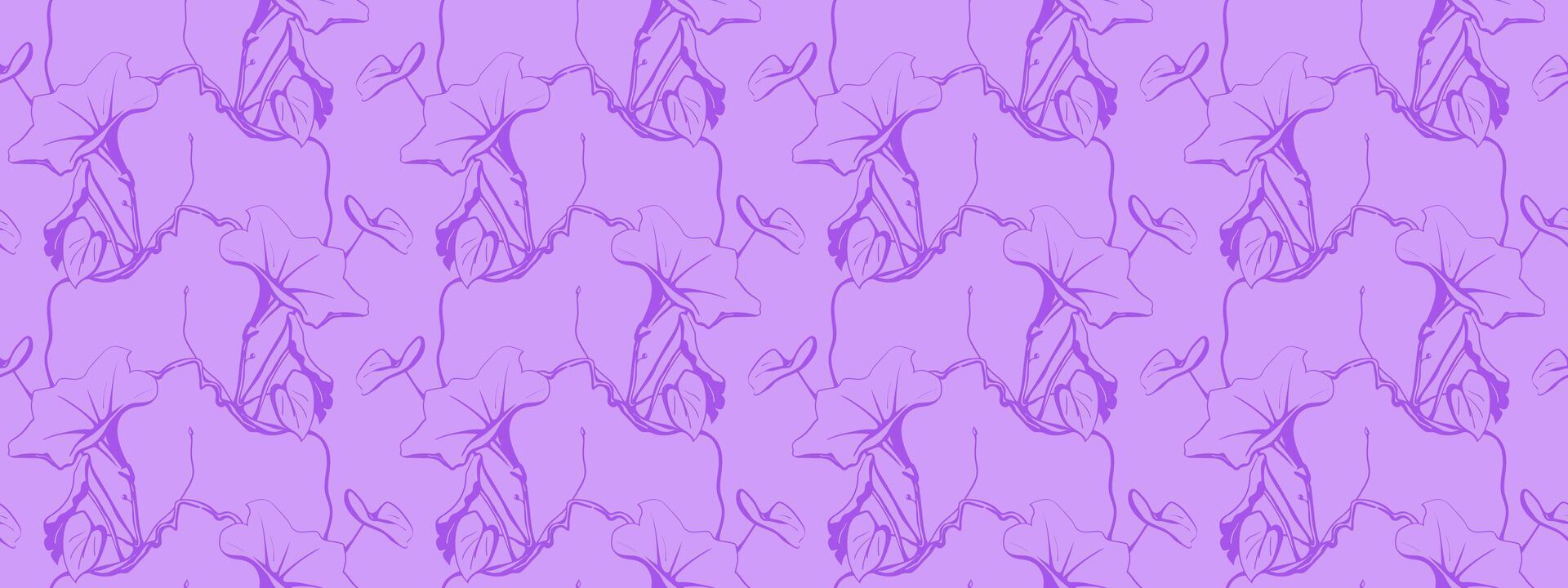 Subtle lavender floral pattern. Elegant, flowing lines create a calming, seamless design ideal for textiles, websites, or branding. vector