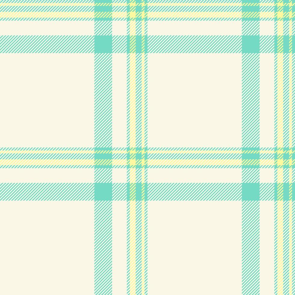 Delightful pastel plaid pattern in soft mint green and pale yellow on a creamy background. vector