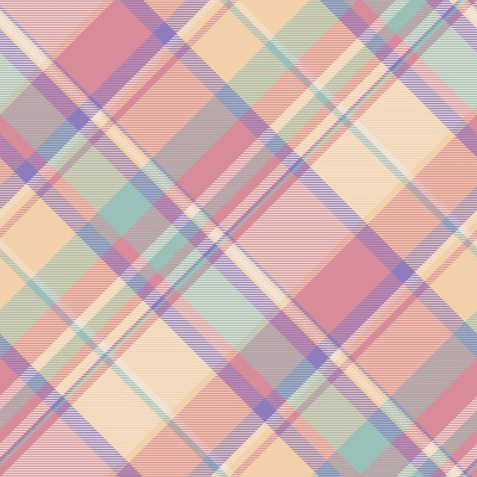 Elegant tartan check, nostalgia plaid fabric texture. Skill background seamless pattern textile in red and orange colors. vector