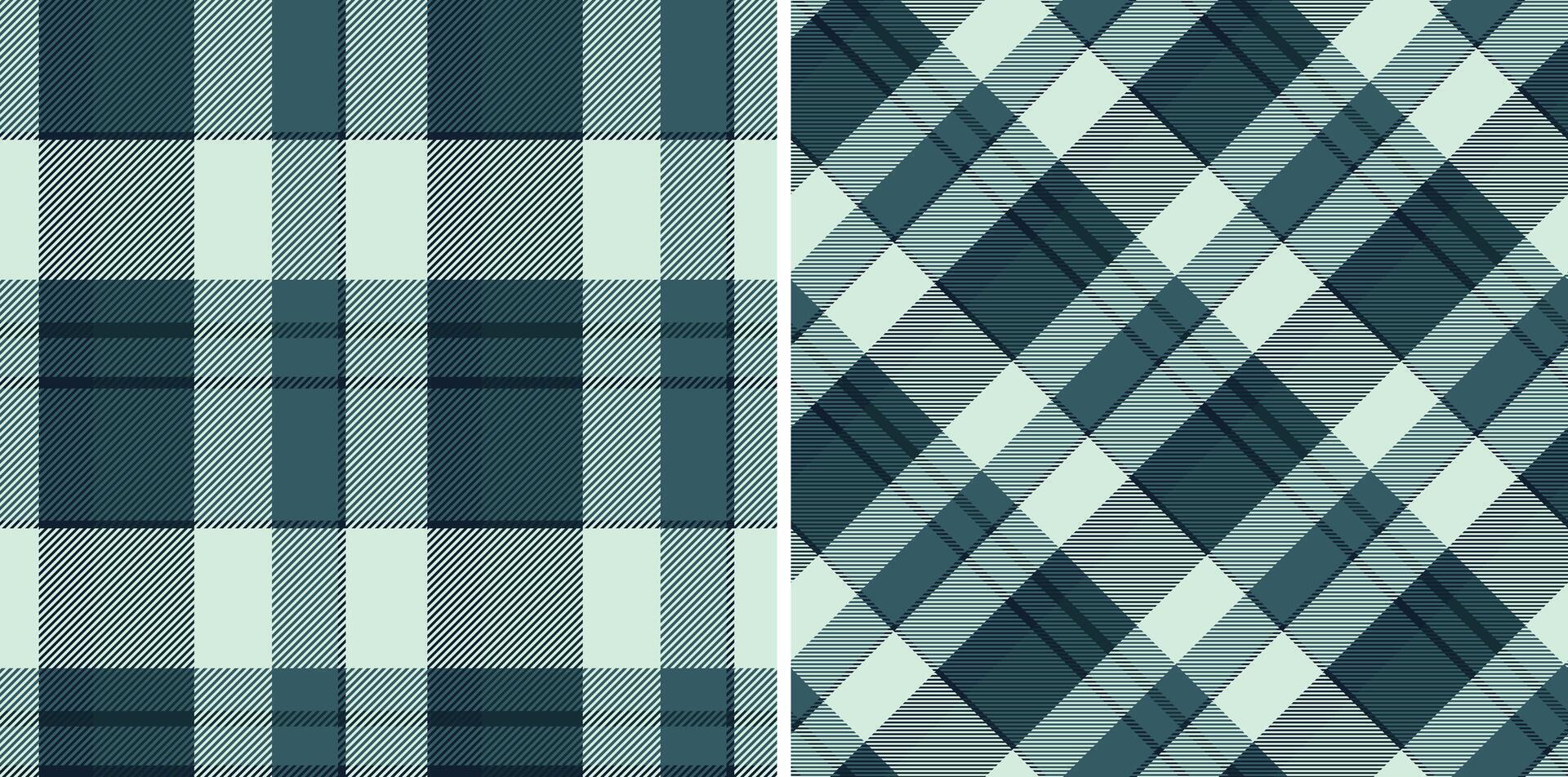 Serene teal and white plaid patterns, perfect for textile design, web backgrounds, or crafting projects. vector