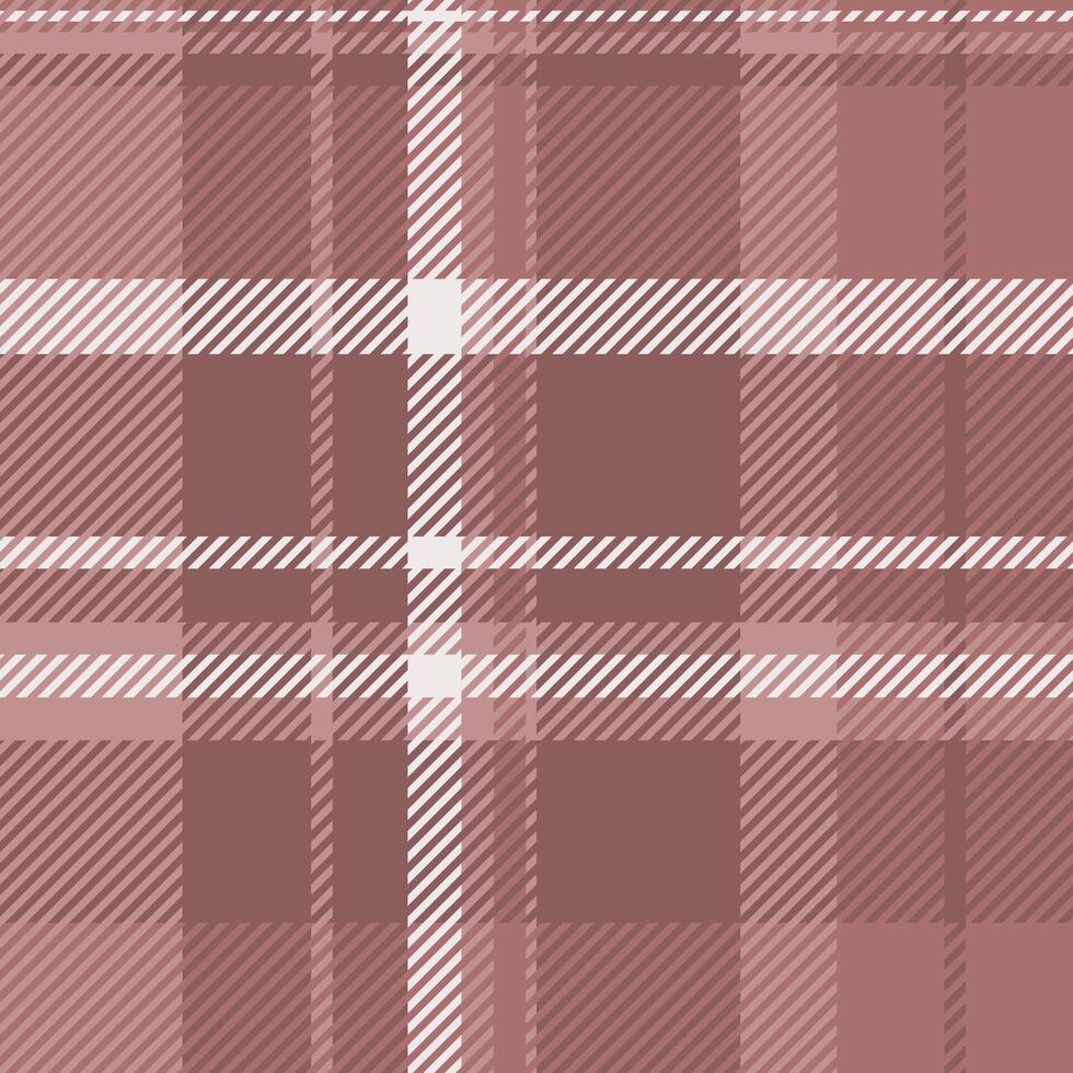 Expressive fabric background tartan, jersey check plaid pattern. Handmade textile texture seamless in red and rosy brown colors. vector