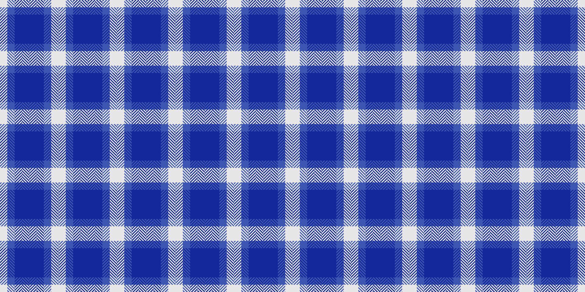 Vibrant blue and white plaid pattern. Perfect for backgrounds, textile designs, or website textures. This classic check design offers a clean, modern aesthetic with timeless appeal. vector