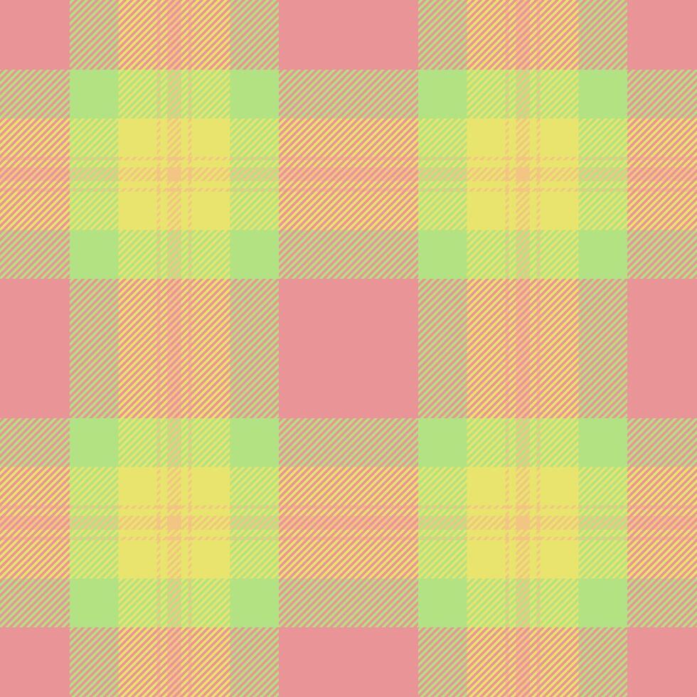 Checker tartan textile texture, expressive fabric plaid. Deluxe check background pattern seamless in red and yellow colors. vector