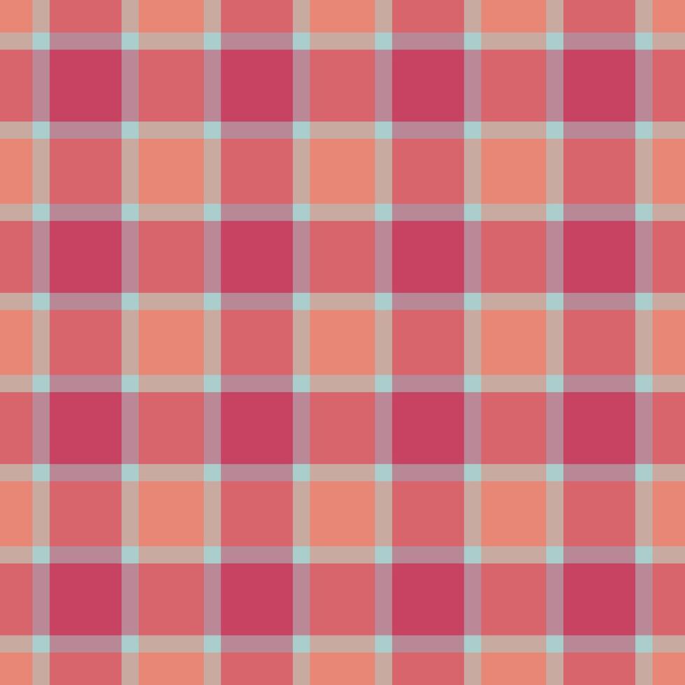 Vibrant coral and rose plaid pattern. Seamless texture ideal for textile design, website backgrounds, or packaging. Evokes a feeling of warmth, comfort, and style. vector