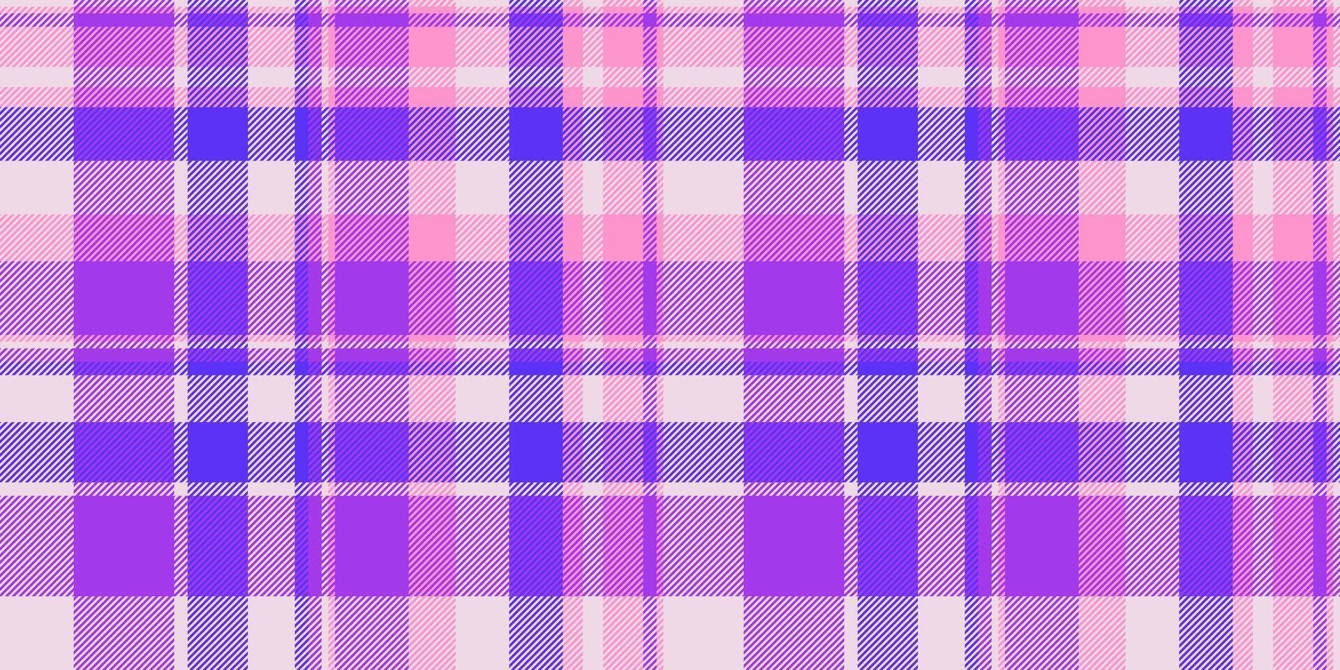 Bed check seamless textile, panel texture background. Sensual plaid tartan fabric pattern in light and violet colors. vector