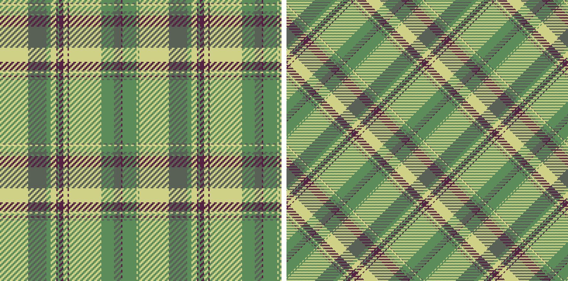 Background fabric of check seamless pattern with a plaid texture textile tartan. Set in winter colors in fashion style for women and men. vector