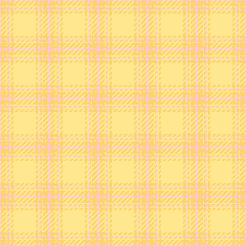 Woven background textile , tailor plaid fabric tartan. Nostalgic check pattern texture seamless in amber and light goldenrod colors. vector