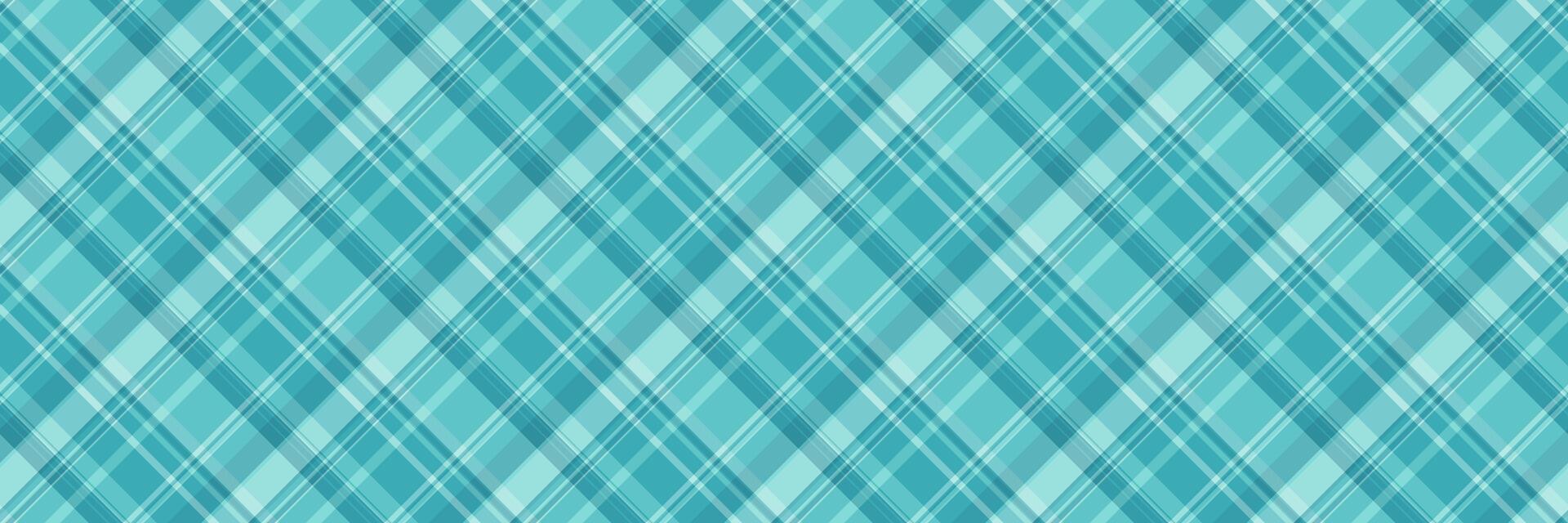 Seamless turquoise plaid pattern. Elegant diagonal lines create a sophisticated textile design, perfect for backgrounds, website banners, or fashion design. vector