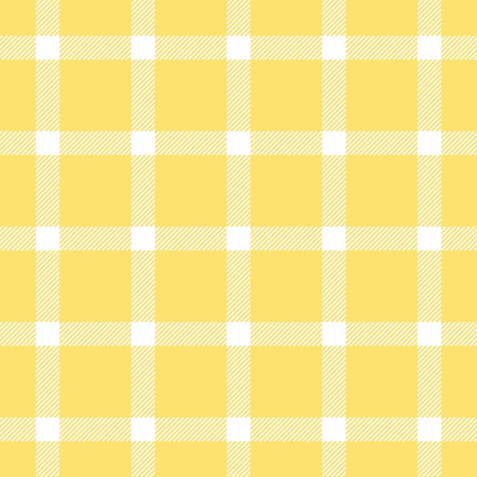 Tablecloth plaid seamless background, kid textile fabric. Sun pattern texture tartan check in yellow and white colors. vector