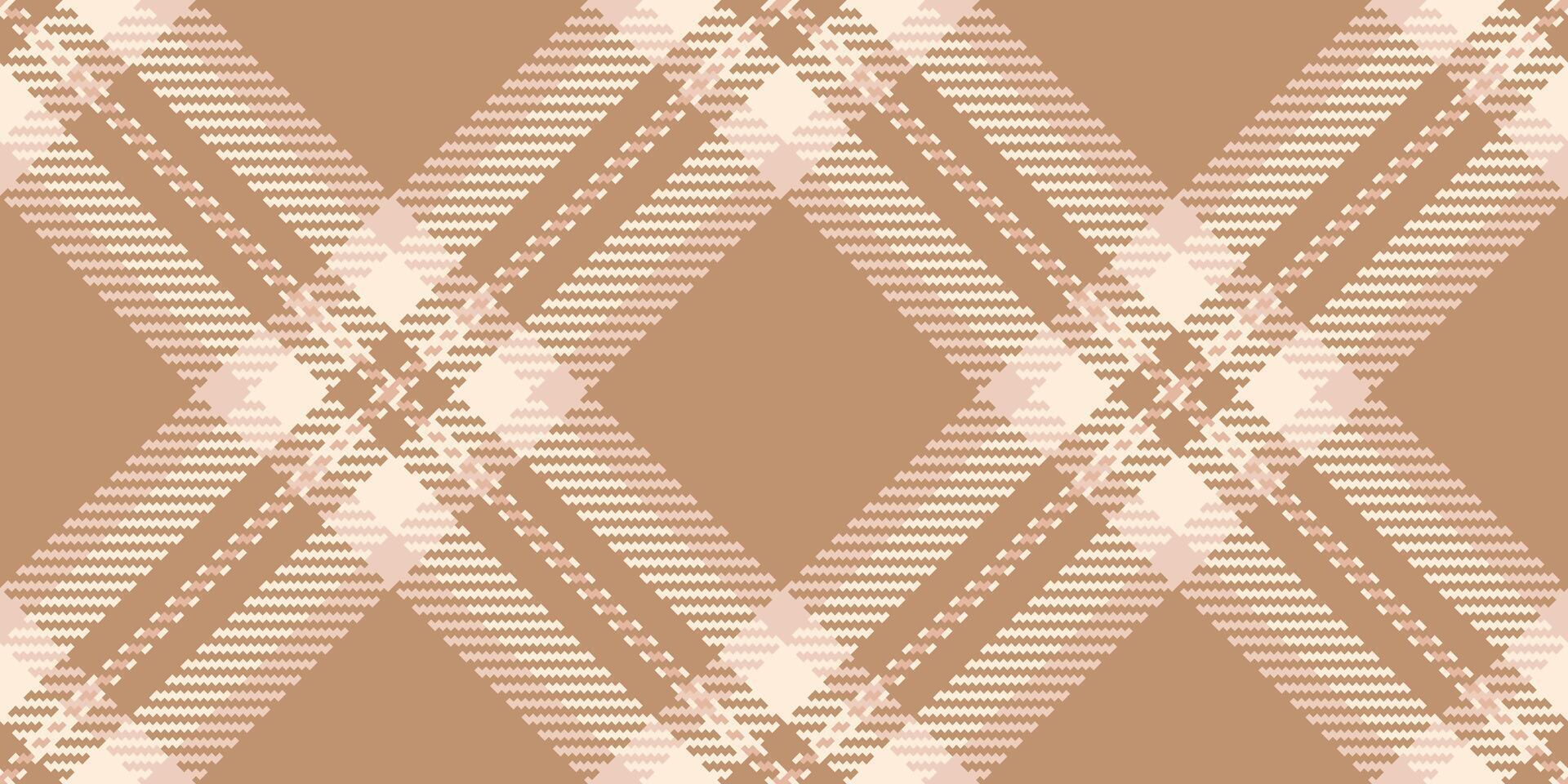 Square seamless texture fabric, strong tartan pattern. Worldwide plaid check textile background in orange and antique white colors. vector