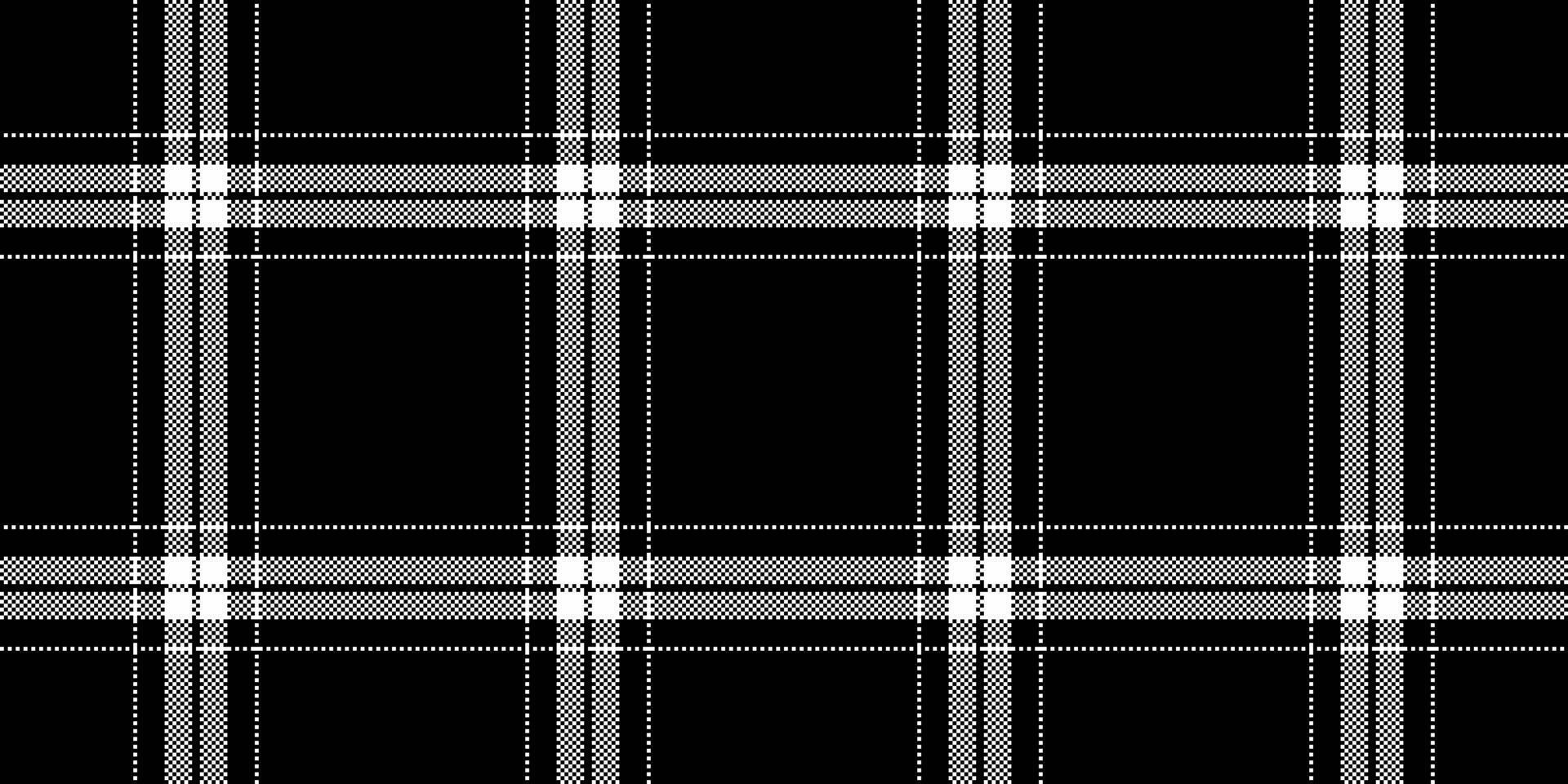 Sleek black and white plaid pattern. A sophisticated textile design perfect for fashion, web design, or branding projects. Modern and versatile, this seamless texture evokes elegance and style. vector