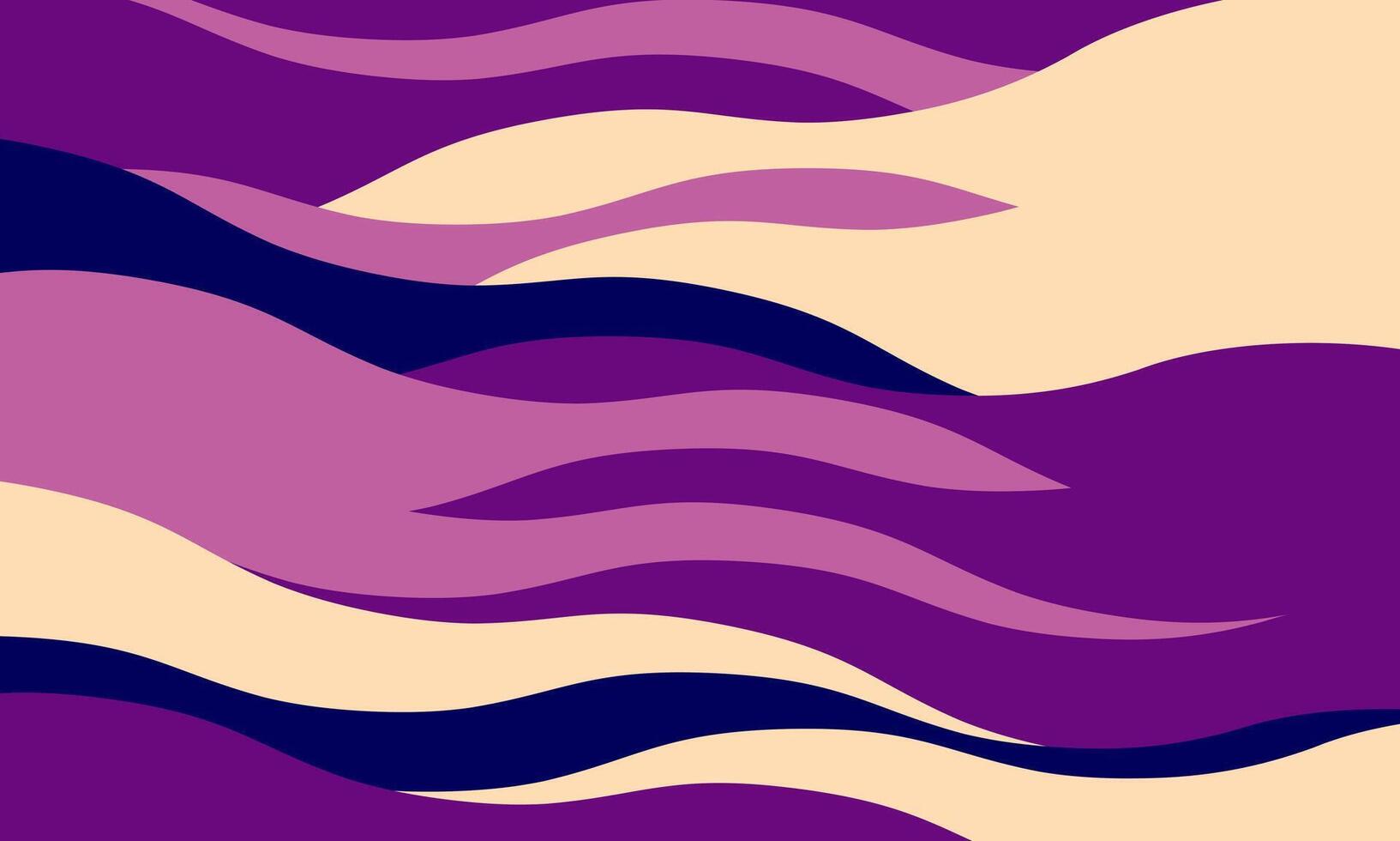 Abstract wavy background in purple, pink, and cream tones. Fluid, dynamic design perfect for website banners, social media posts, or print projects. Evokes feelings of serenity and movement. vector