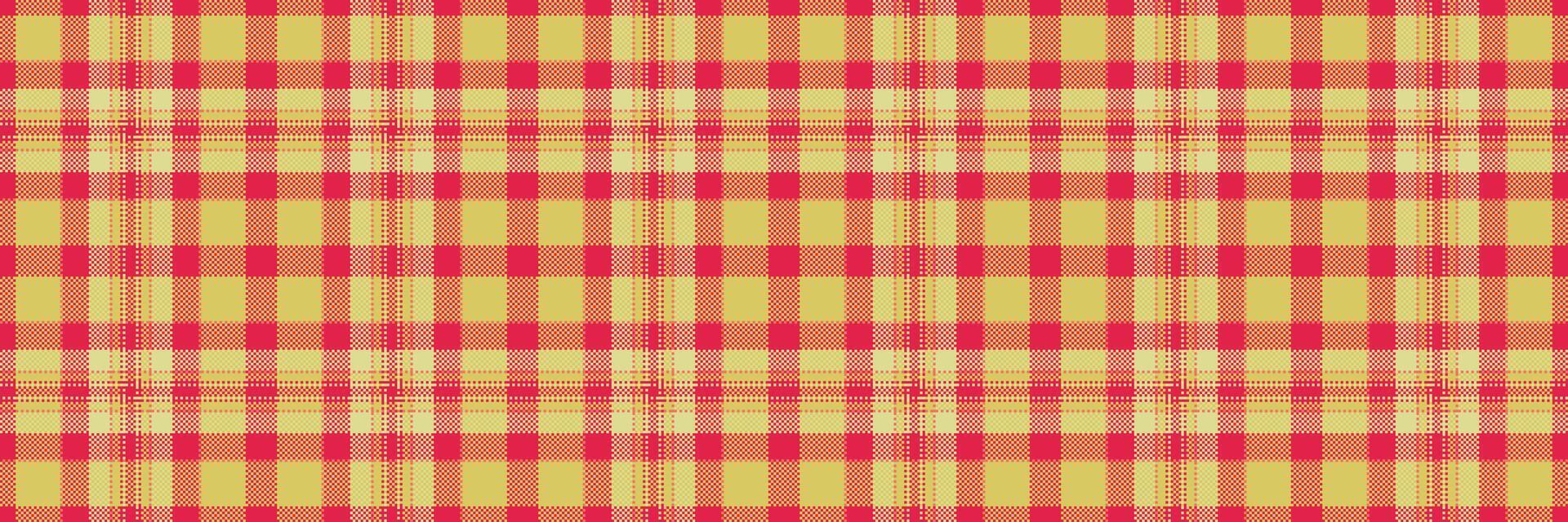 Bed plaid texture background, choose check pattern . Chinese new year seamless fabric tartan textile in yellow and red colors. vector