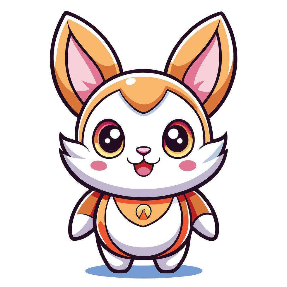 a cartoon bunny with big eyes and ears vector