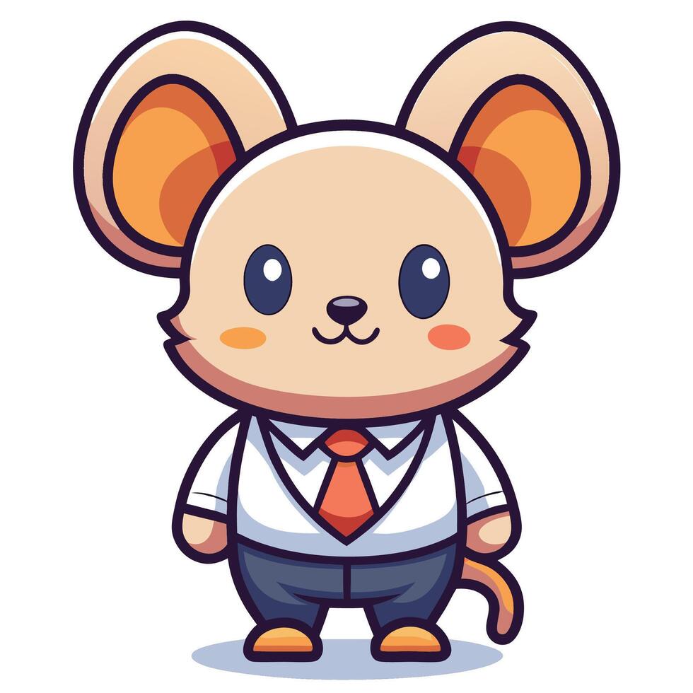 a cartoon mouse wearing a tie and shirt vector