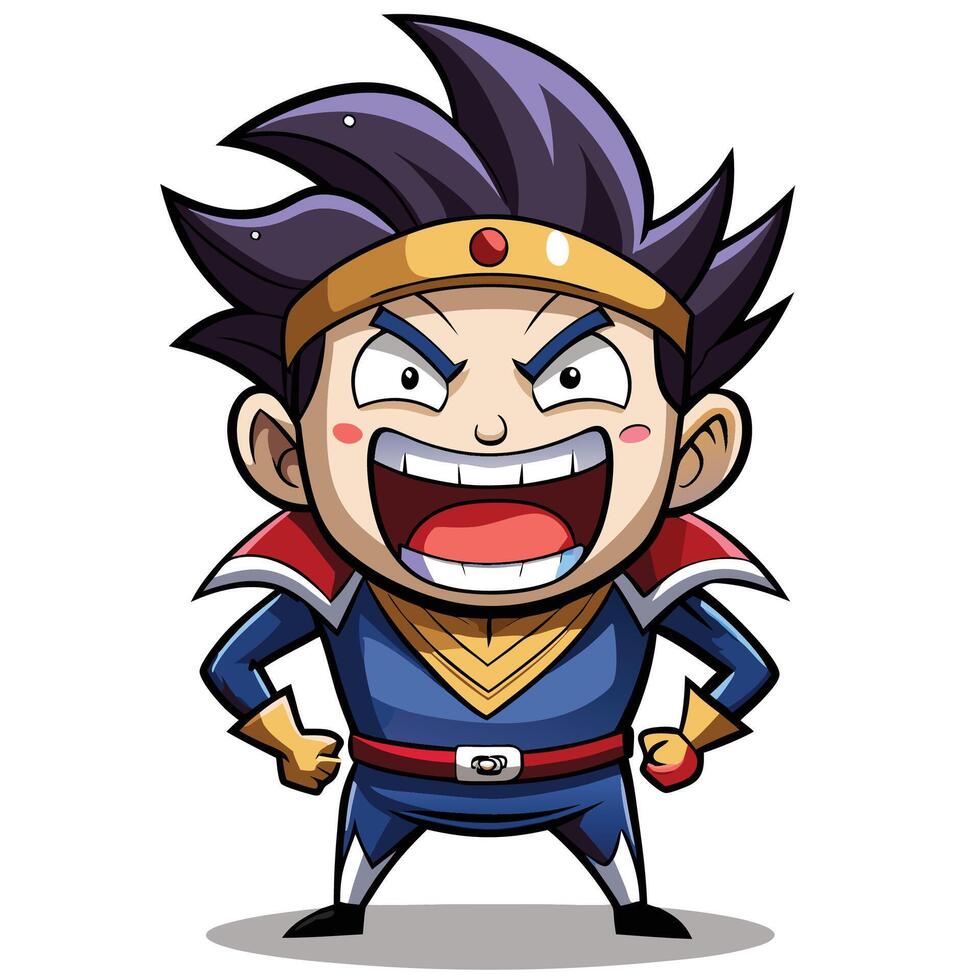 cartoon character with a big smile and a red cape vector