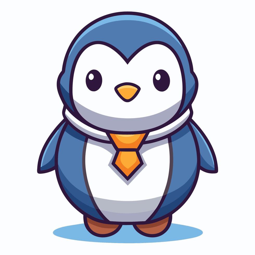 a cartoon penguin wearing tie and tie vector