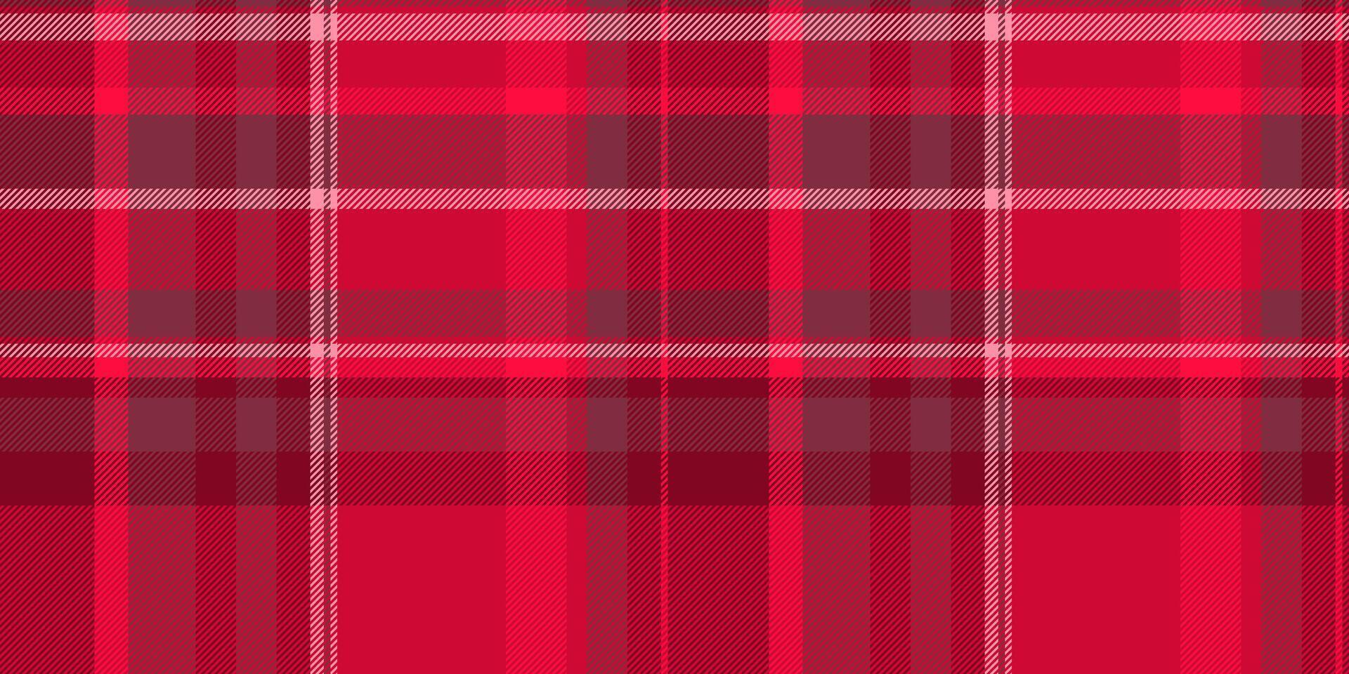 Vibrant red and burgundy plaid pattern. Perfect for textile design, apparel, or holidaythemed projects. This seamless texture offers a classic yet modern feel, conveying warmth and tradition. vector