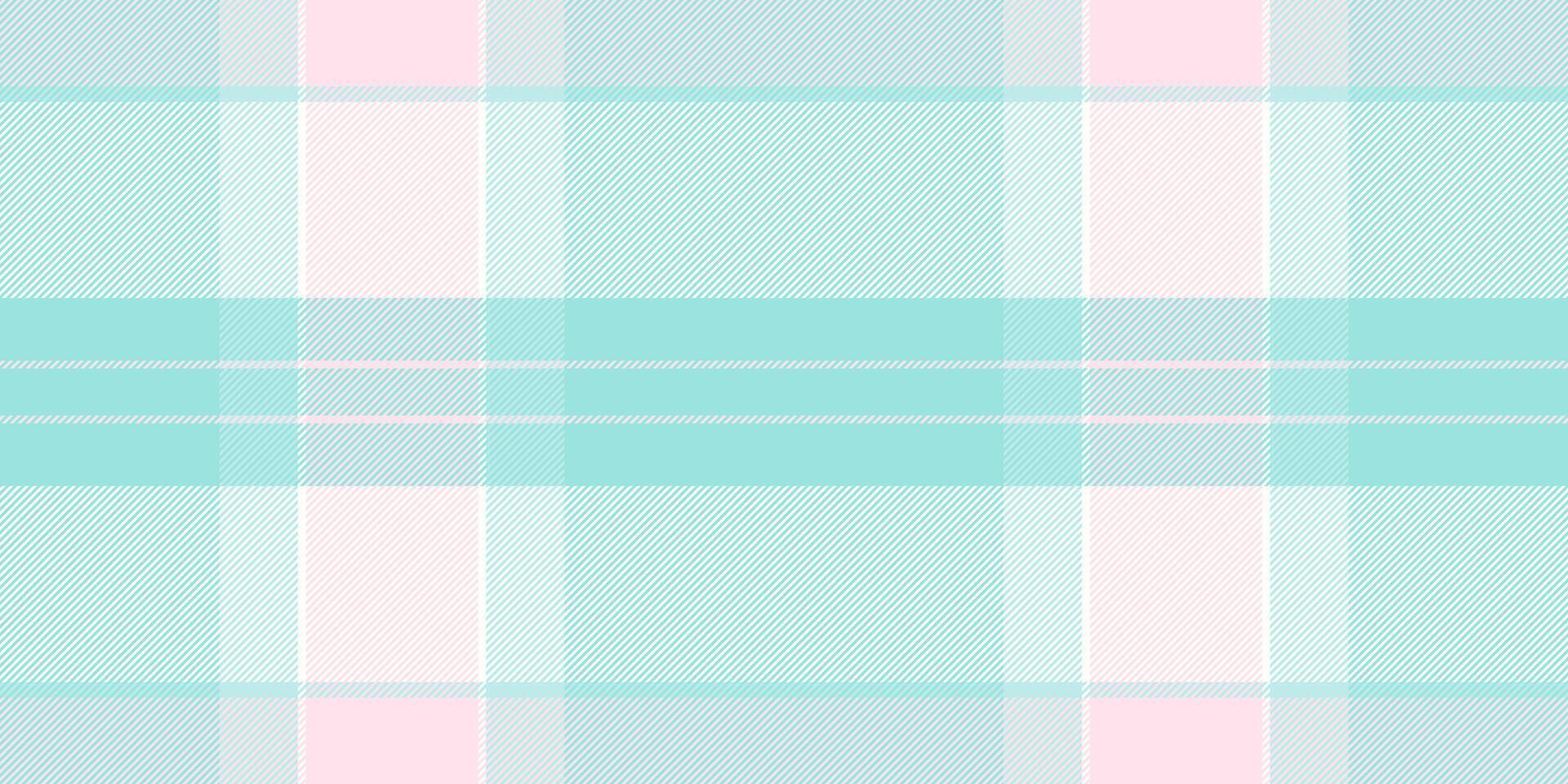 Soft pastel plaid pattern in gentle mint green and pink hues. Perfect for backgrounds, textiles, or website designs needing a delicate, feminine touch. Evokes feelings of calm and serenity. vector