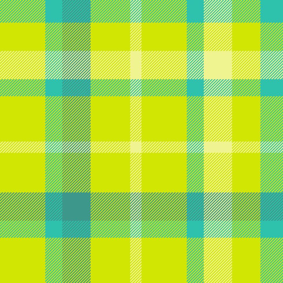 Vibrant lime green and teal plaid pattern. Perfect for textile design, website backgrounds, or crafting projects. This cheerful, seamless texture evokes feelings of spring and summer. vector