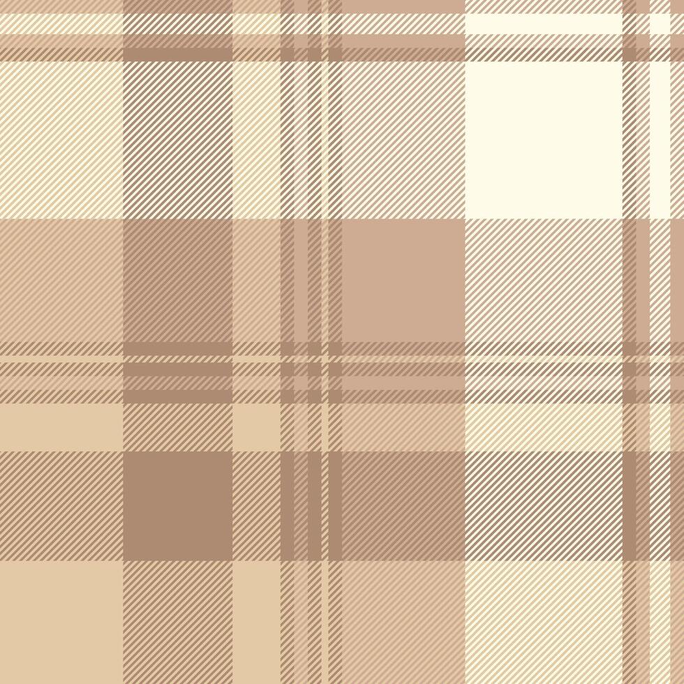 Fluffy texture tartan plaid, mid fabric check seamless. Commercial textile pattern background in light and orange colors. vector