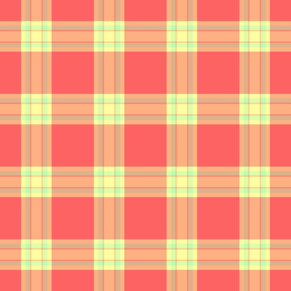 Vichy fabric pattern seamless, christmas ornament texture tartan check. Christmas card textile background plaid in orange and red colors. vector