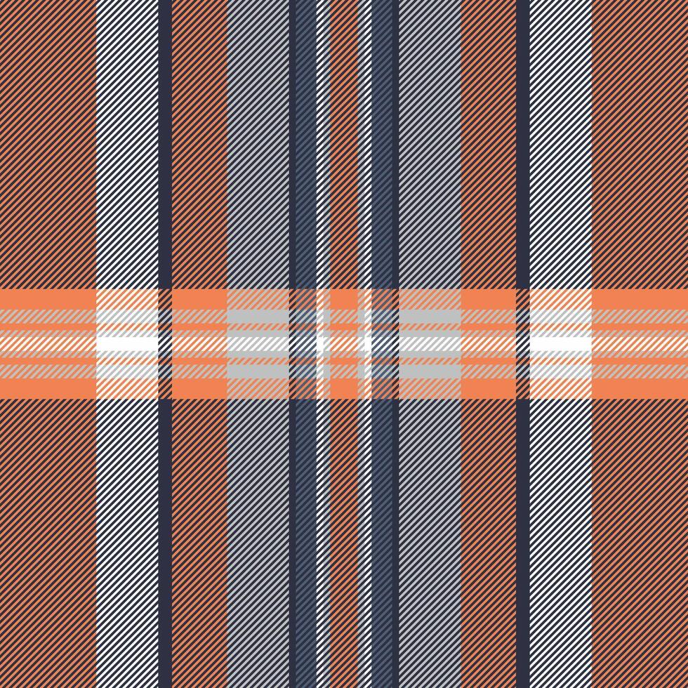 Multicultural fabric texture , length check pattern background. Plank tartan textile seamless plaid in dark and orange colors. vector