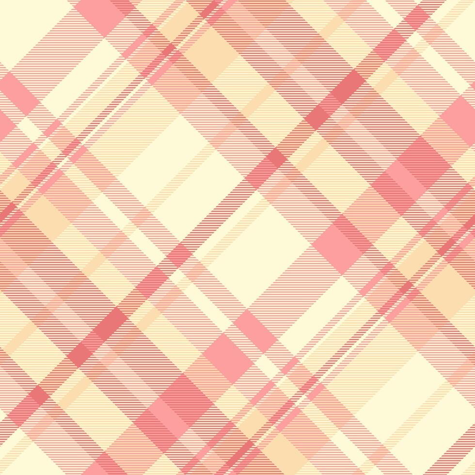 Awesome fabric textile, tweed texture background plaid. Italian check tartan pattern seamless in red and light goldenrod yellow colors. vector