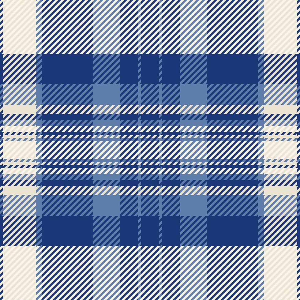Mixed pattern fabric , vogue tartan check plaid. Dining seamless texture textile background in blue and old lace colors. vector