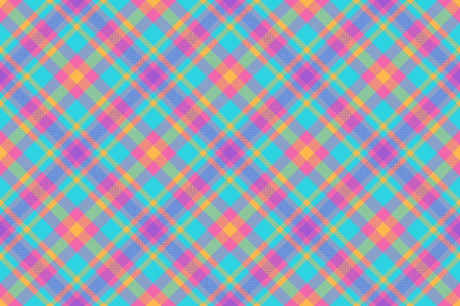 Network tartan plaid, ragged textile texture pattern. Beautiful fabric background seamless check in cyan and pink colors. vector