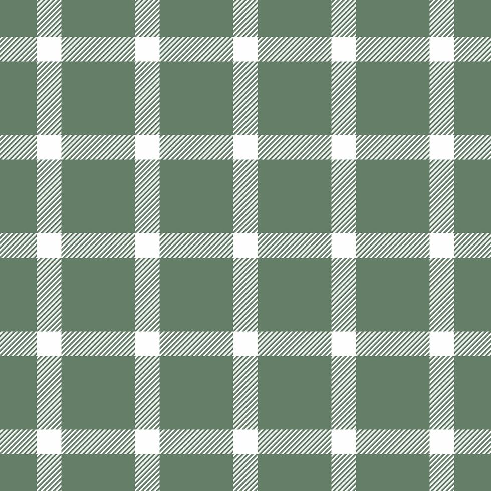 Elegant sage green and white plaid pattern. Perfect for textile design, wrapping paper, or website backgrounds. This classic check evokes feelings of comfort and style. vector