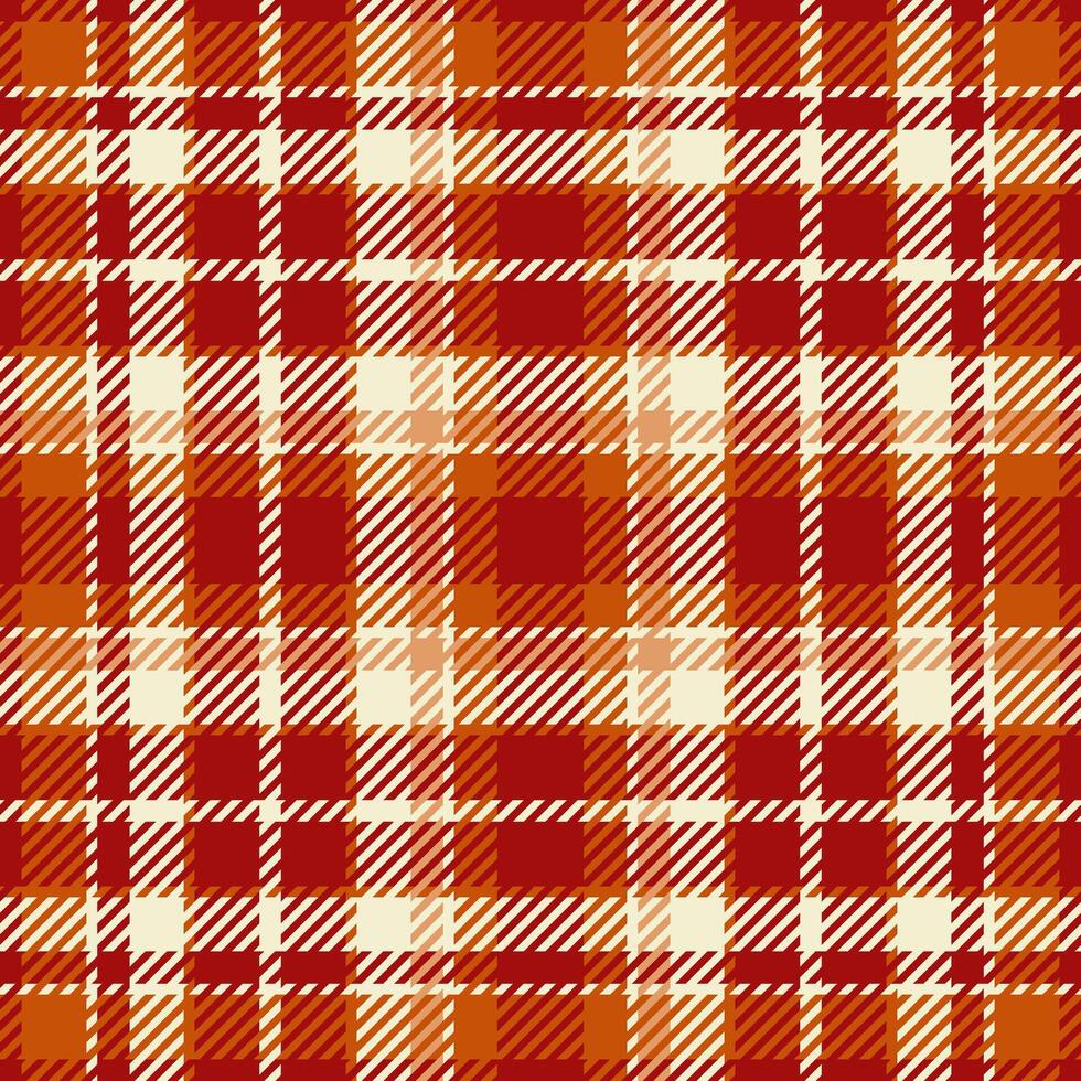 Countryside check background pattern, string seamless texture fabric. Mix tartan textile plaid in orange and red colors. vector