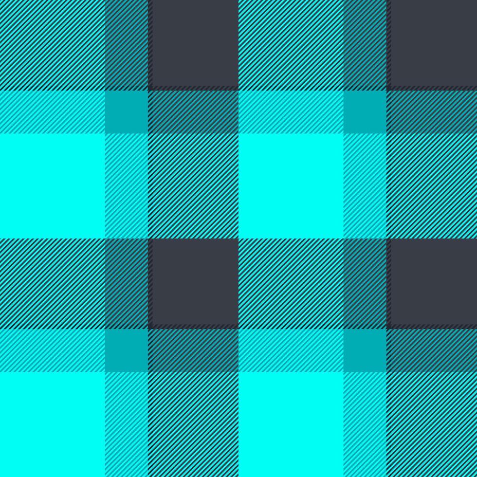 Vibrant teal and charcoal plaid pattern. Perfect for textile design, fashion, websites, or any project needing a bold, geometric texture. vector