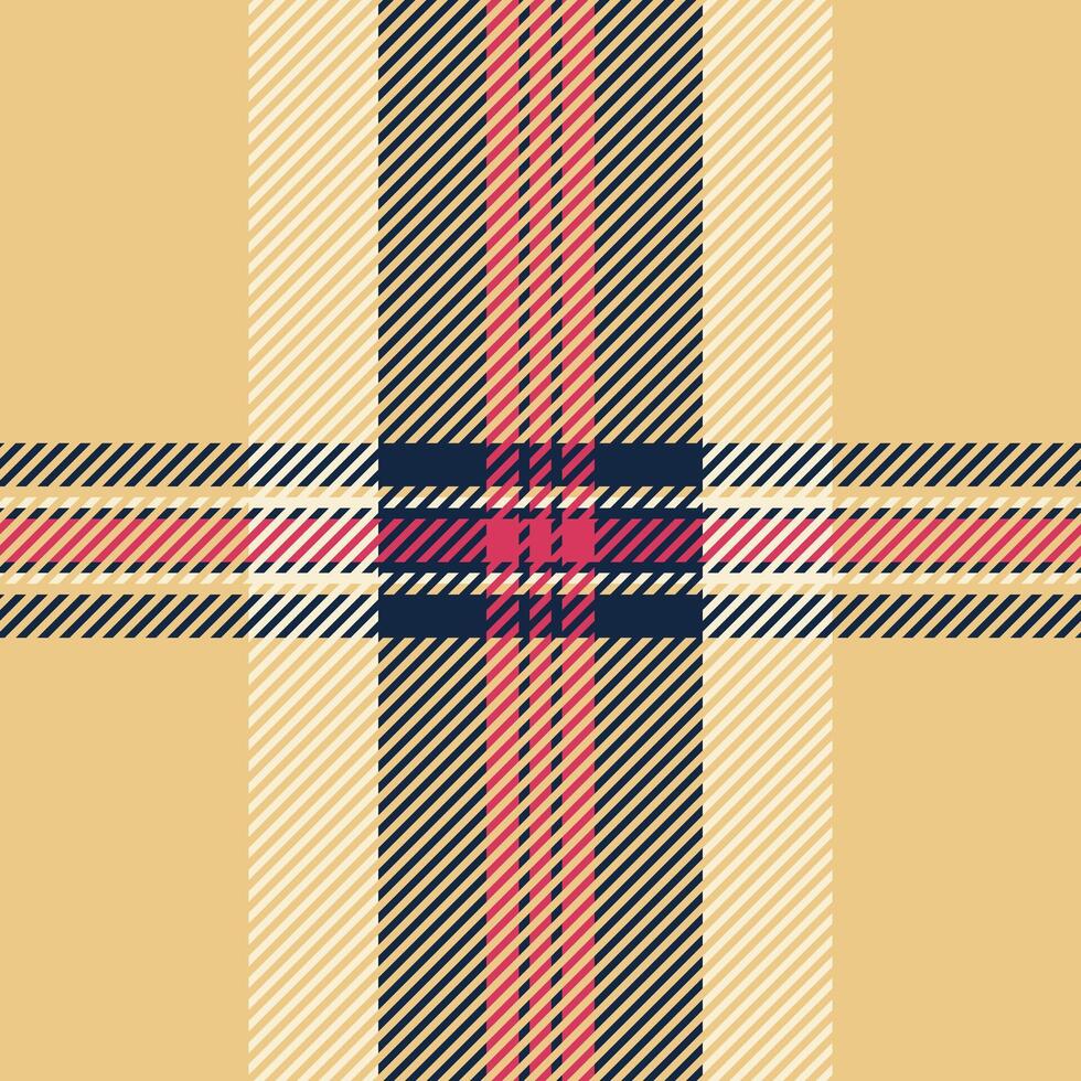 Stylish beige, black, and coral plaid pattern. Perfect for textile design, fashion, website backgrounds, or any project needing a sophisticated, textured look. vector