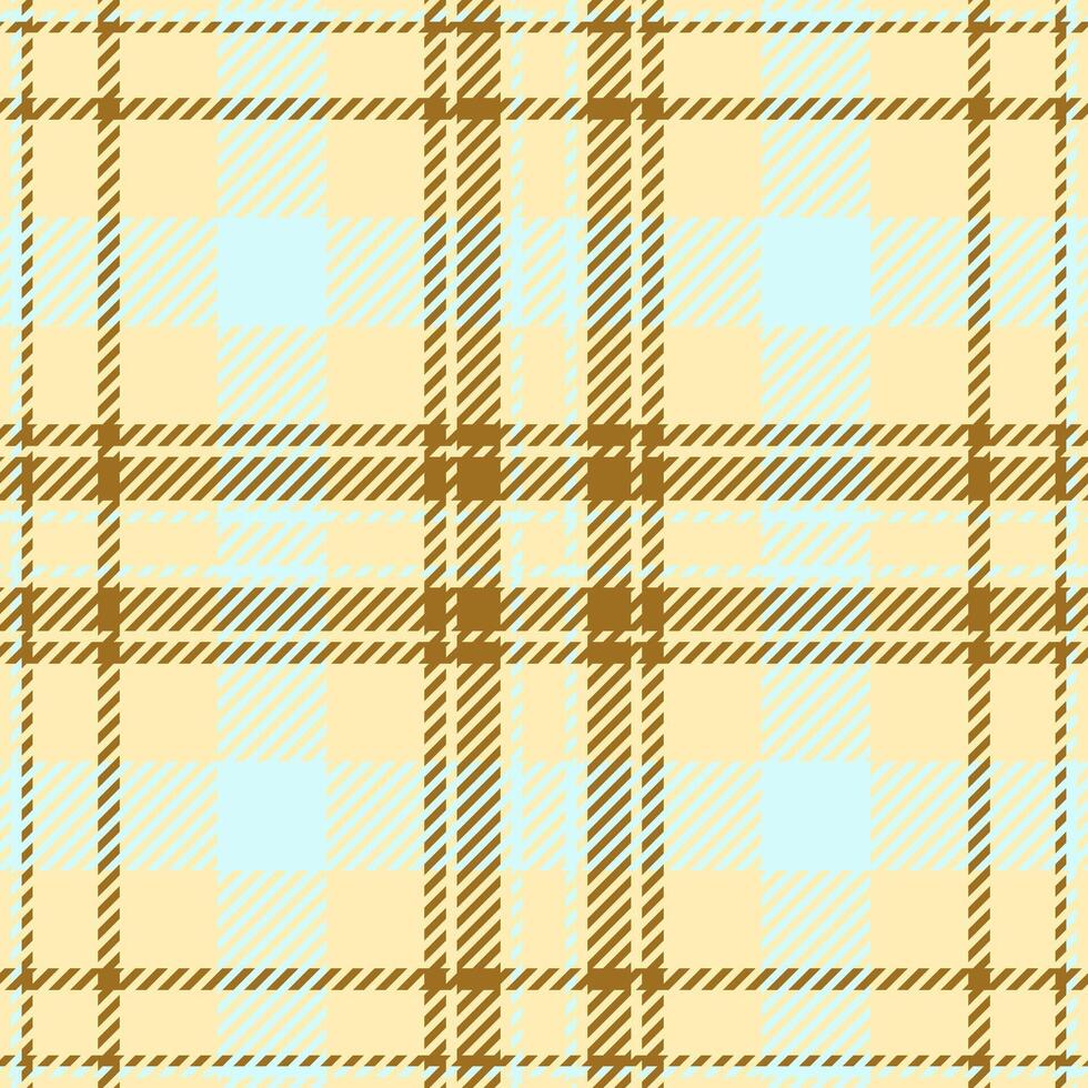 Elegant pastel plaid pattern in beige and light blue. Perfect for textile design, website backgrounds, or stationery. vector