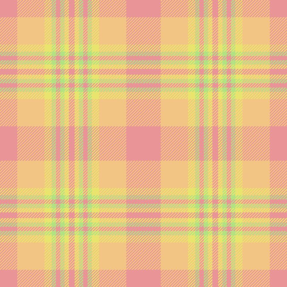 Pastel plaid pattern in soft peach, yellow, and green hues. Ideal for textile design, fashion, or website backgrounds. vector