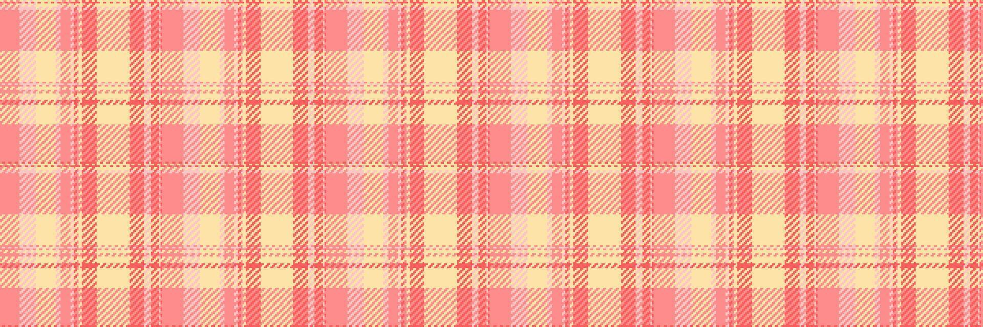 Soft pastel pink and yellow plaid pattern. Perfect for textile design, fashion, and website backgrounds. This delicate, seamless texture evokes feelings of warmth and comfort. vector