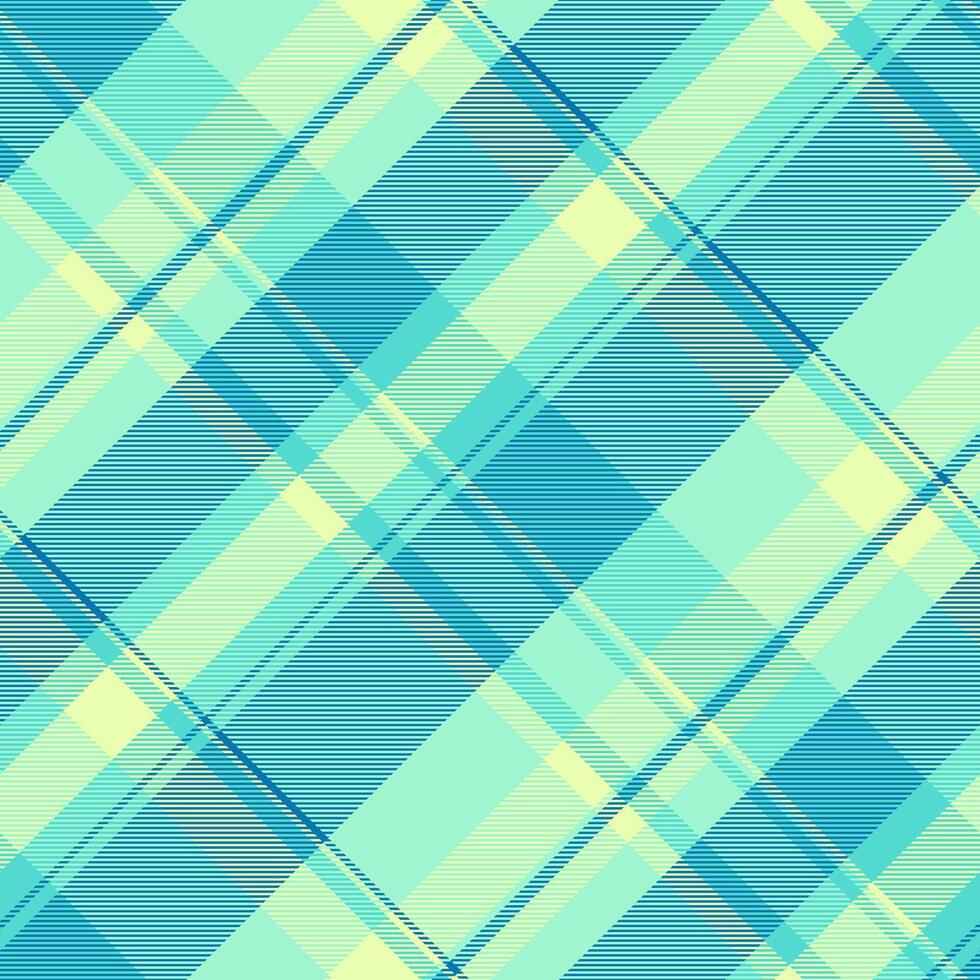 Luxury check background, coloured tartan textile fabric. Book plaid seamless texture pattern in mint and cyan colors. vector