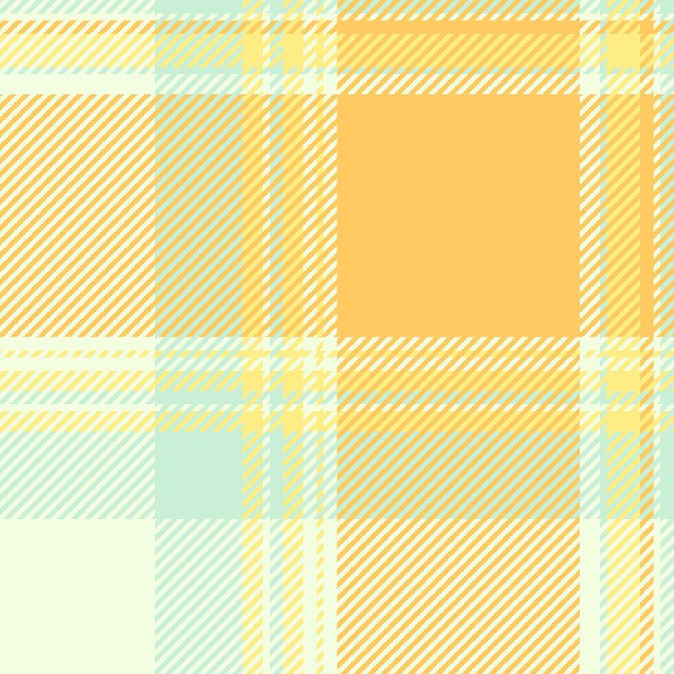 Soft pastel plaid pattern in yellow, mint, and cream. Ideal for textile design, website backgrounds, or crafting projects. A cheerful and versatile texture conveying warmth and serenity. vector