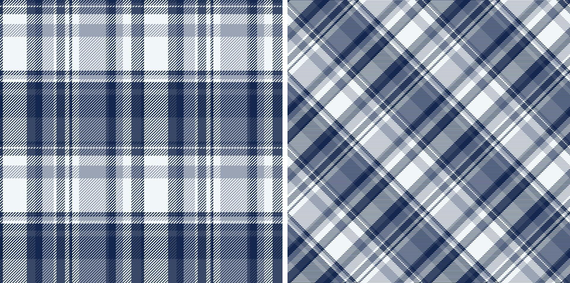 Elegant navy and white plaid patterns, perfect for textile design, fashion, and home decor. vector